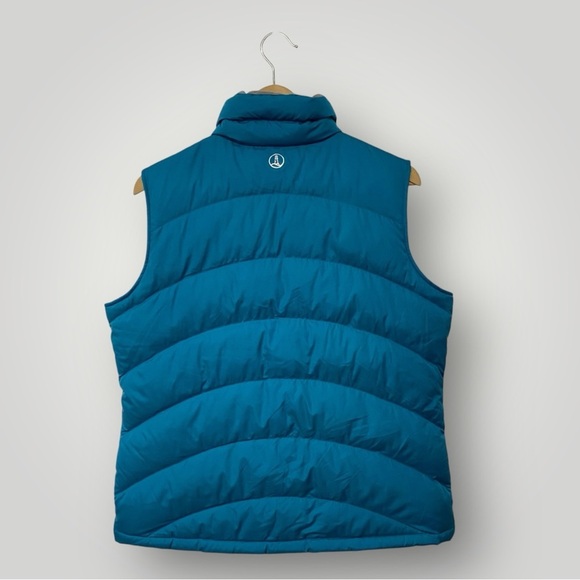 Land's End Down Puffer Vest Blue Green Sz M Sz 10-12 - Picture 7 of 9